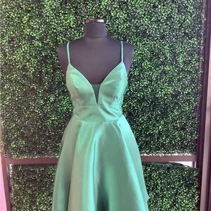 Emerald Green, Spaghetti Dress with zipper on back